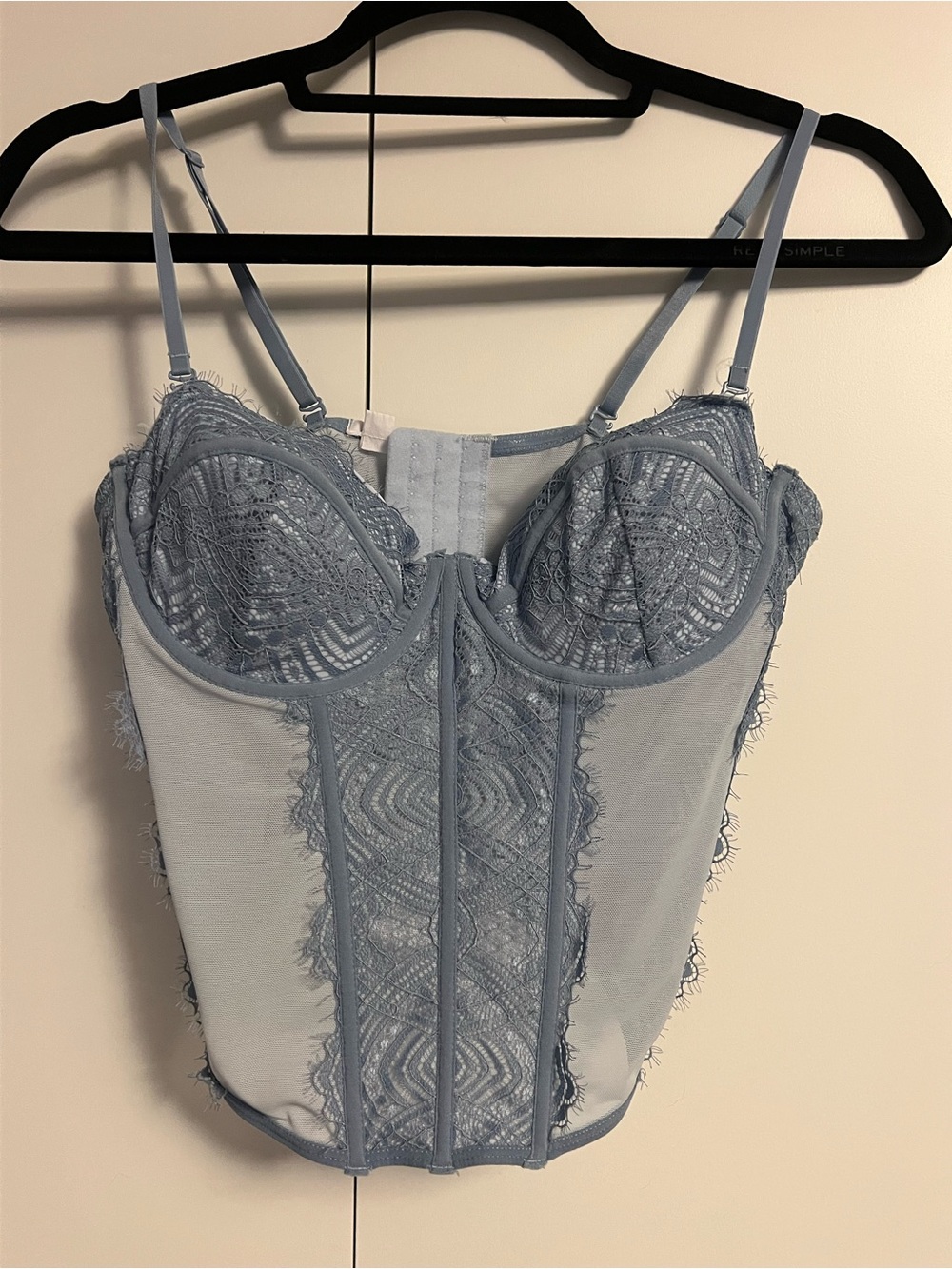 Garage Light Blue Lace Bustier Top